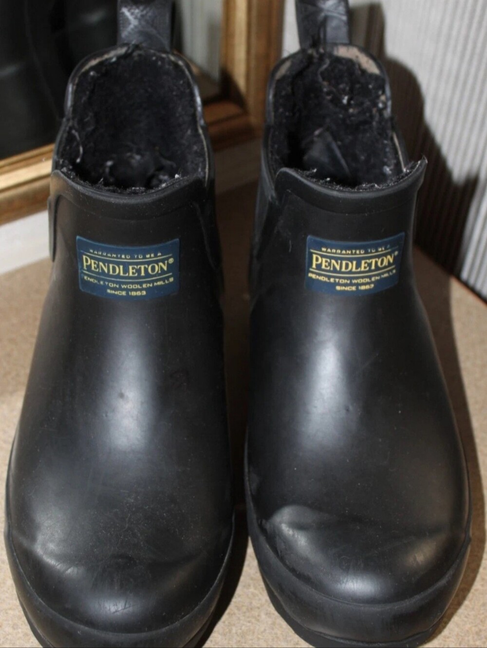Pendleton Winter rubber boots size 5 Men's Approx. 7 Women's Chelsea Boot Black